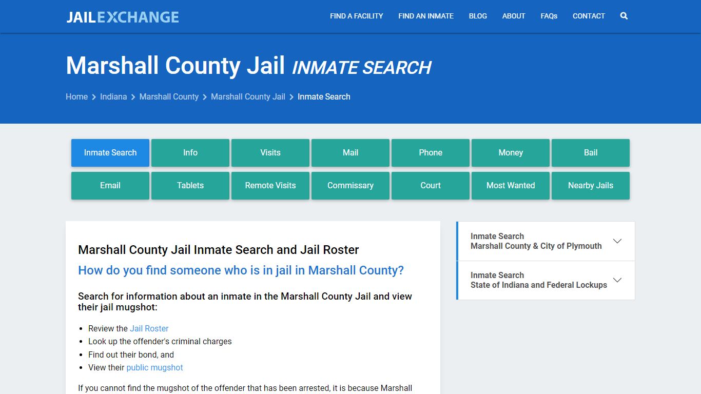 Inmate Search: Roster & Mugshots - Marshall County Jail, IN - Jail Exchange